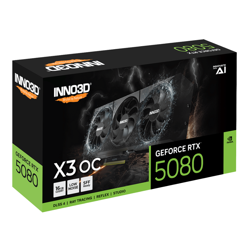 INNO3D GeForce RTX 5080 X3 OC 16GB Graphics Card - 8886307700186 - Vektra Computers LLC
