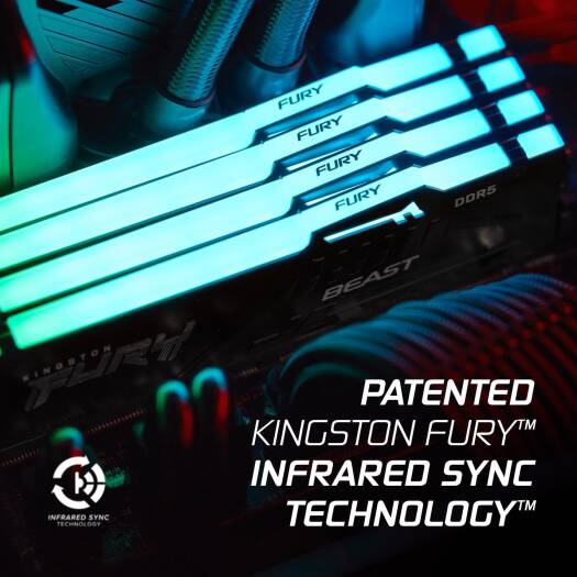 Kingston Fury Beast RGB 16GB DDR5 6000MHz Desktop Memory | KF560C36BBE2A - 16 - 740617345919 - Vektra Computers LLC