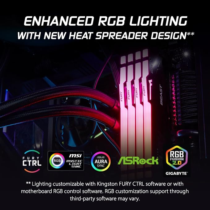Kingston Fury Beast RGB DDR5 Desktop RAM - 740617345919 - Vektra Computers LLC