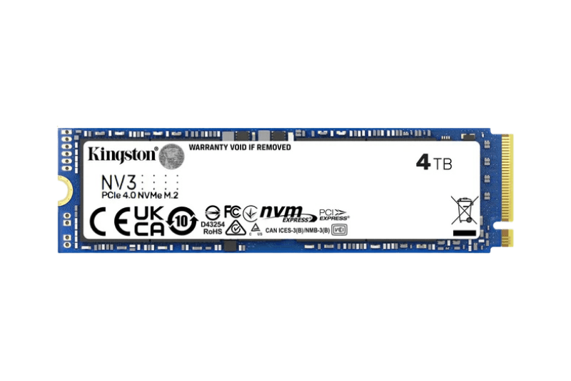 Kingston NV3 PCIe 4.0 NVMe SSD 4TB | SNV3S/4000G - 740617346602 - Vektra Computers LLC