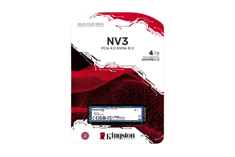Kingston NV3 PCIe 4.0 NVMe SSD 4TB | SNV3S/4000G - 740617346602 - Vektra Computers LLC