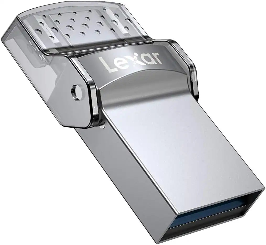 Lexar JumpDrive Dual Drive D35c USB 3.0 Type - C, 128GB Capacity, Up to 100Mbps Read, USB - C & USB - A Connectors, 256 - bit AES Encryption, Gray | LJDD35C128G - BNBNG - 843367121540 - Vektra Computers LLC