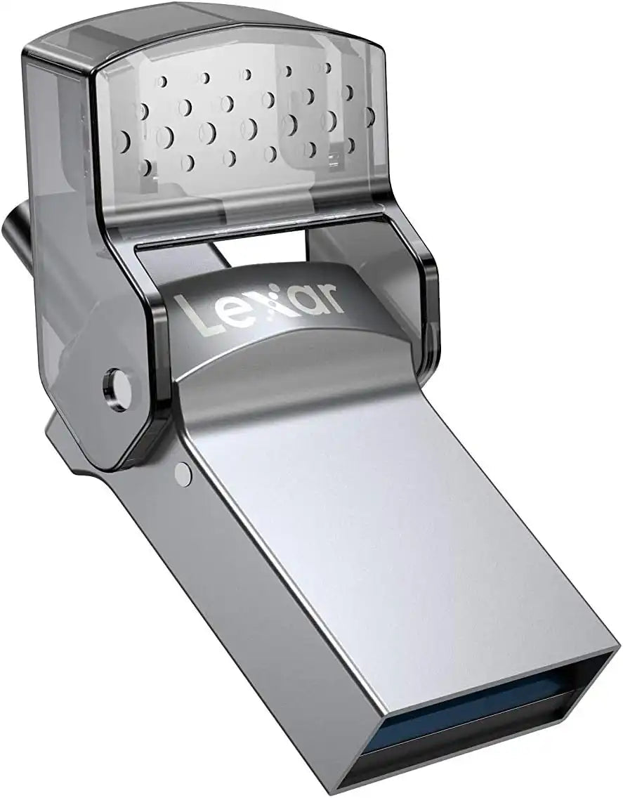 Lexar JumpDrive Dual Drive D35c USB 3.0 Type - C, 128GB Capacity, Up to 100Mbps Read, USB - C & USB - A Connectors, 256 - bit AES Encryption, Gray | LJDD35C128G - BNBNG - 843367121540 - Vektra Computers LLC