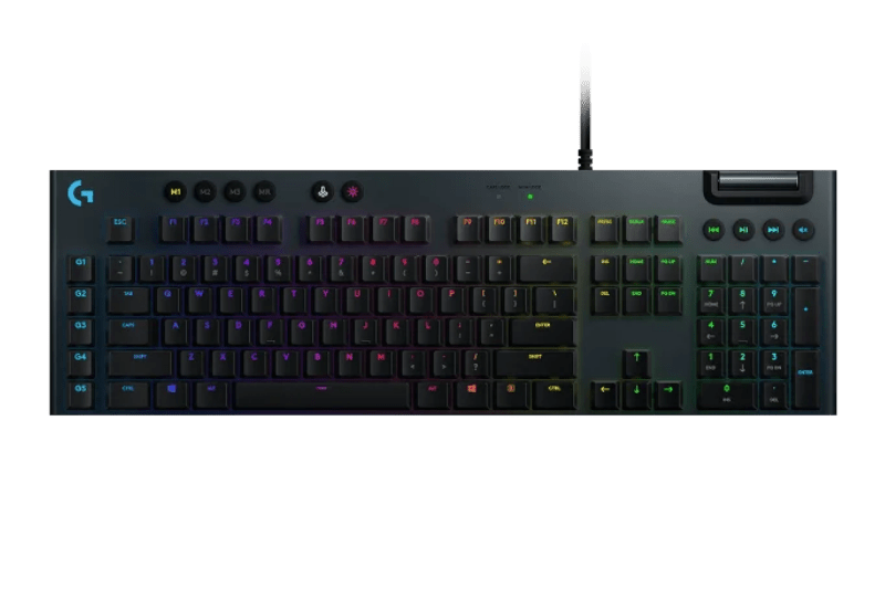 Logitech G815 Lightsync RGB Low - Profile Mechanical Gaming Keyboard, Low Profile GL Clicky Switches, LIGHTSYNC RGB Per Key Lighting, 5 Dedicated G - Keys, USB Inteface, Black | 920 - 009095 -  - Vektra Computers LLC
