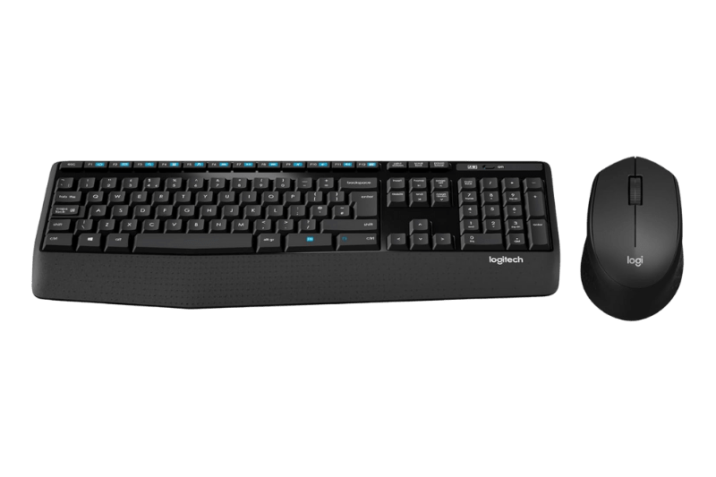 Logitech MK345 Wireless Keyboard and Mouse Combo, 10m Operating Distance, USB Receiver Interface, 1000DPI Sensor Resolution, With Palm Rest, English Arabic Layout, Black | 920 - 010068 -  - Vektra Computers LLC