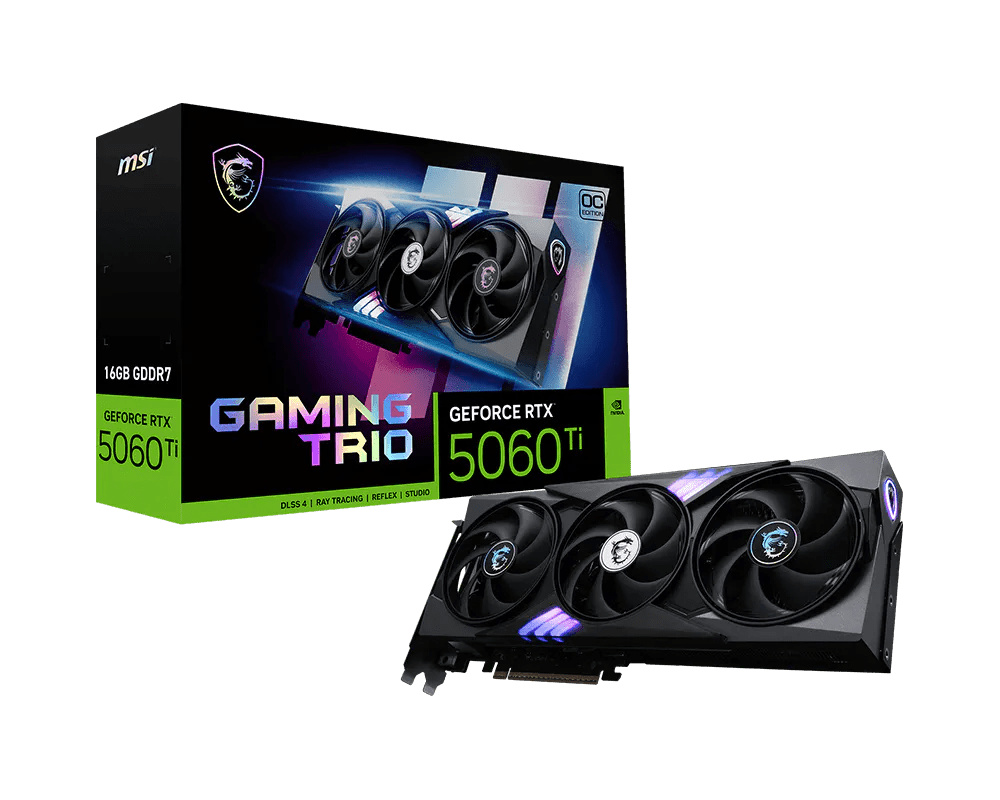 MSI GeForce RTX 5060 Ti GAMING TRIO OC 16GB Graphics Card - 0824142419380 - Vektra Computers LLC