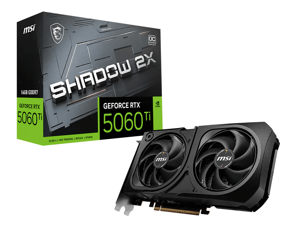 MSI GeForce RTX 5060Ti 16GB Shadow 2X OC Plus Graphics Card -  - Vektra Computers LLC