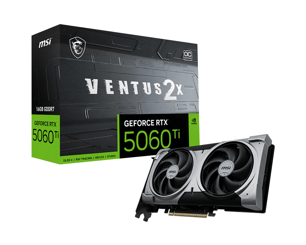 MSI GeForce RTX 5060Ti 16GB Ventus 2X OC Plus Graphics Card -  - Vektra Computers LLC