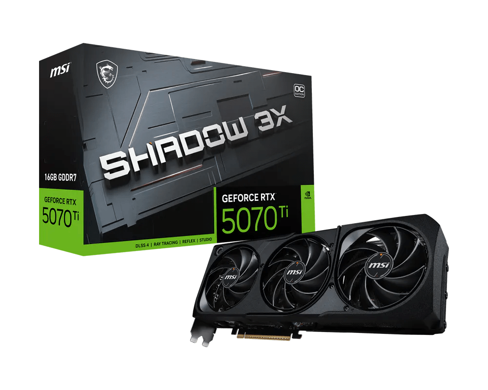 MSI GeForce RTX 5070 Ti SHADOW 3X OC 16GB Graphics Card - 0824142408483 - Vektra Computers LLC