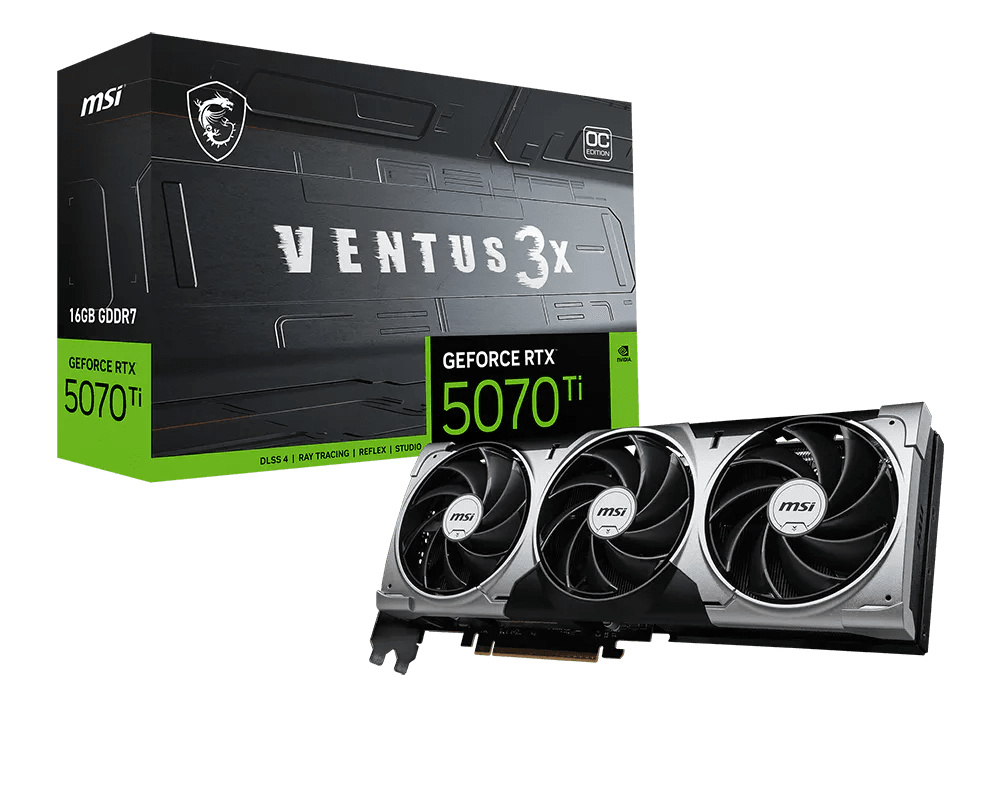 MSI GeForce RTX 5070Ti 16GB Ventus 3X OC Graphics Card -  - Vektra Computers LLC