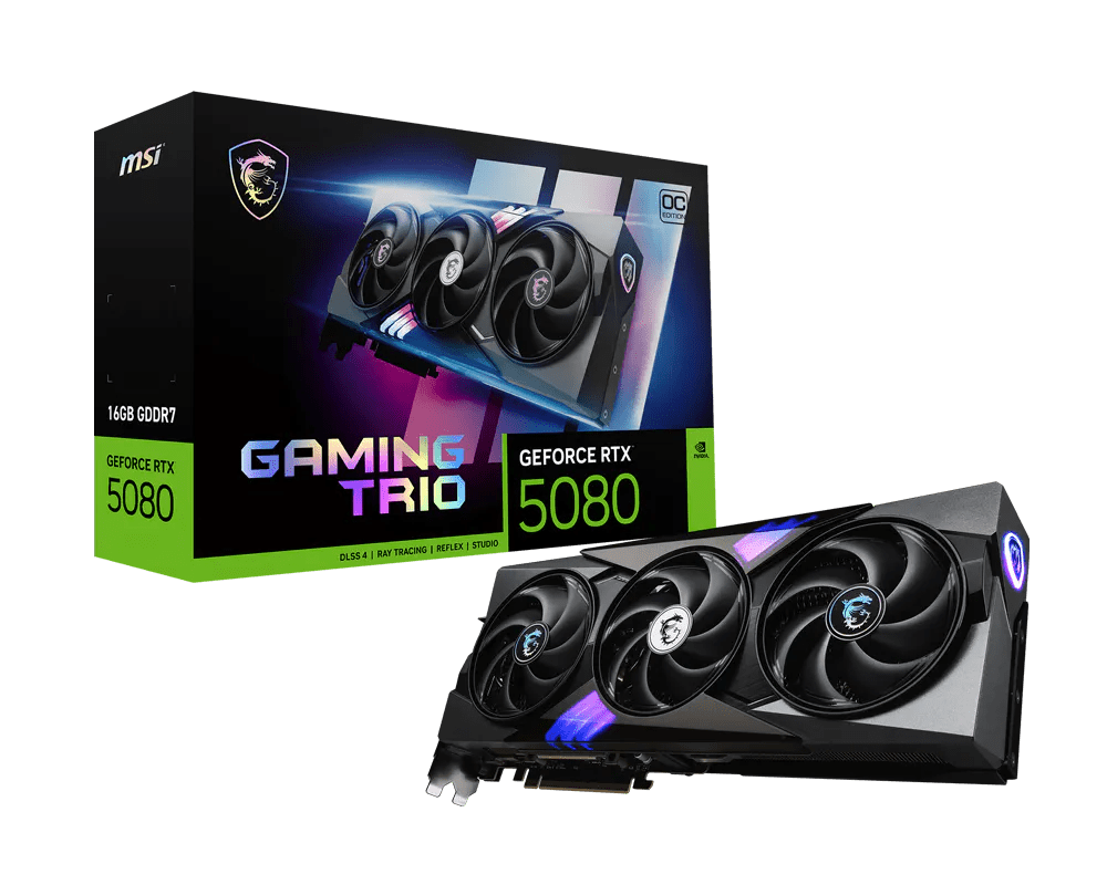 MSI GeForce RTX 5080 16GB Gaming Trio OC Graphics Card - 0824142395721 - Vektra Computers LLC