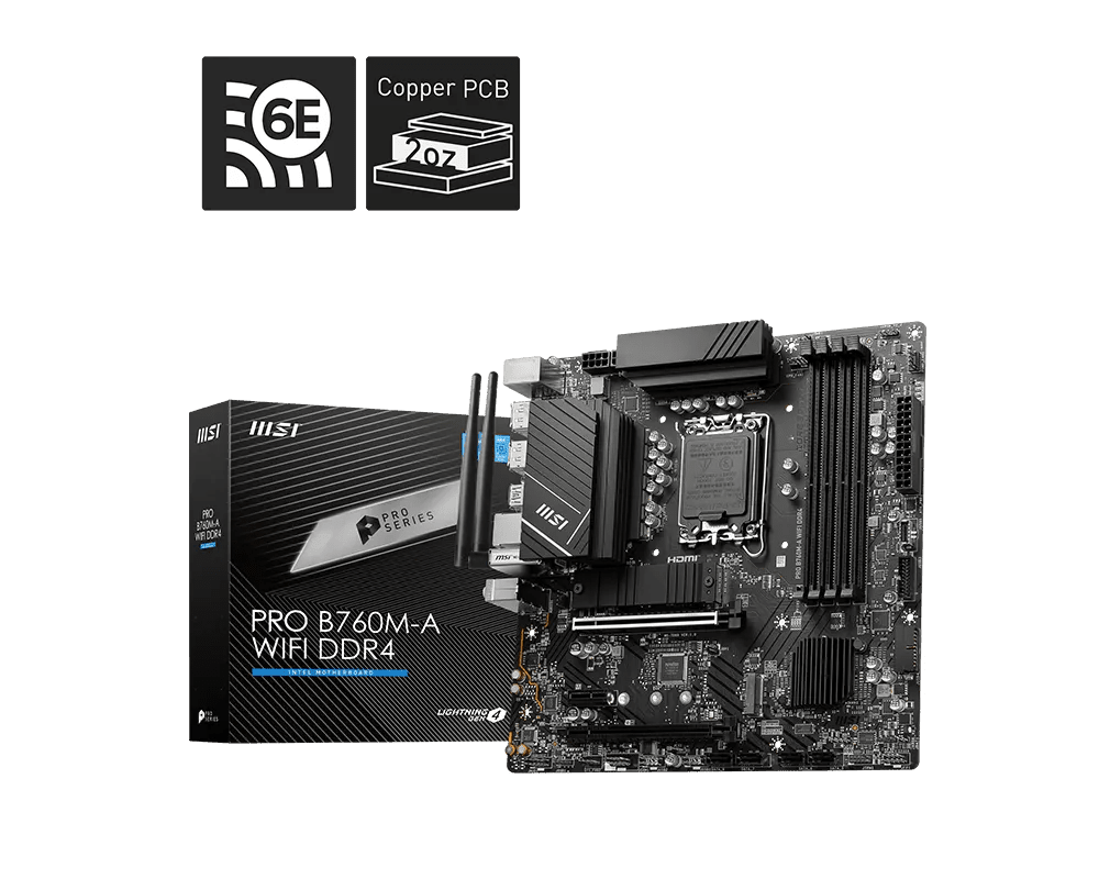 MSI PRO B760M-A WIFI DDR4 | LGA1700 mATX Motherboard -  - Vektra Computers LLC