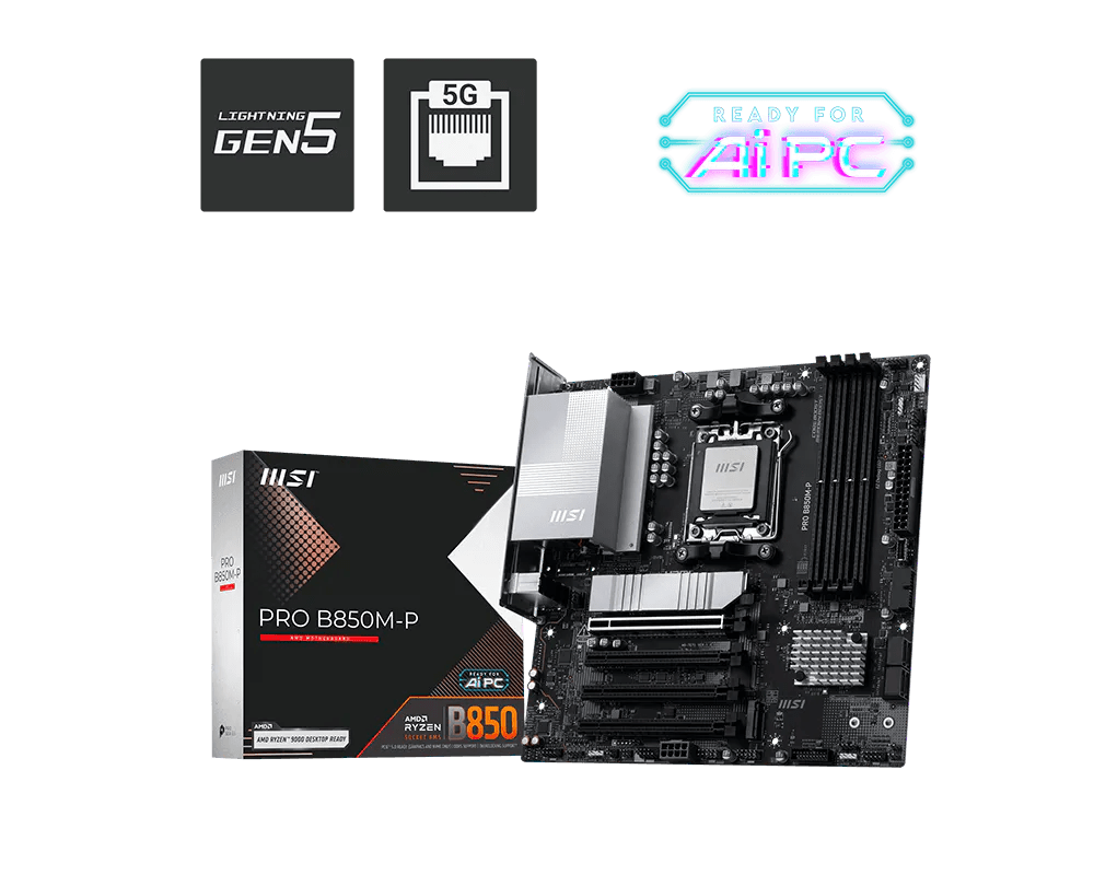 MSI PRO B850M-P | AM5 mATX Motherboard -  - Vektra Computers LLC