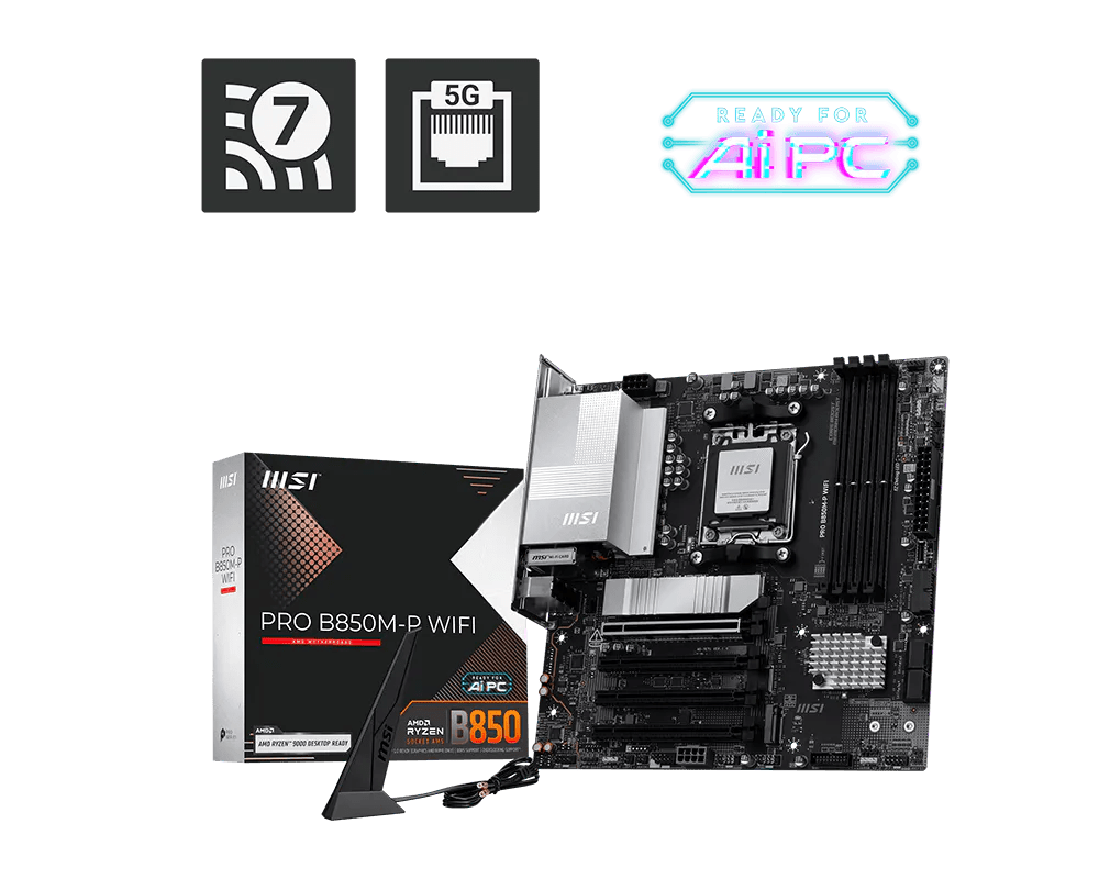 MSI PRO B850M-P WIFI | AM5 mATX Motherboard -  - Vektra Computers LLC