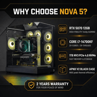 Nova 5 Gaming PC – Core i7 14700KF + RTX 5070 12GB -  - Vektra Computers LLC
