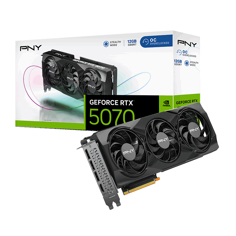 PNY GeForce RTX 5070 12GB Triple Fan OC Graphics Card -  - Vektra Computers LLC