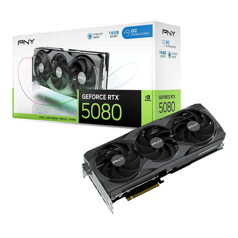 PNY GeForce RTX 5080 16GB Triple Fan OC Graphics Card -  - Vektra Computers LLC
