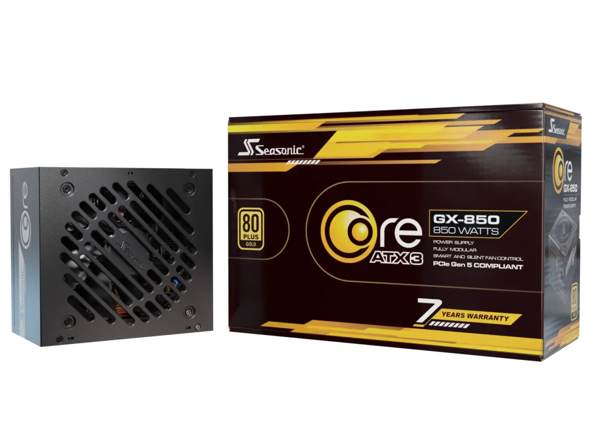Seasonic CORE GX - 850W ATX 3.1 80+Gold Fully Modular Power Supply - 4711173878476 - Vektra Computers LLC