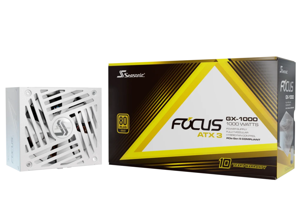 SEASONIC FOCUS GX White ATX 3.1 - 1000W Power Supply | ⁠SRP - FGX102 - A5A32SF - W - Vektra Computers LLC