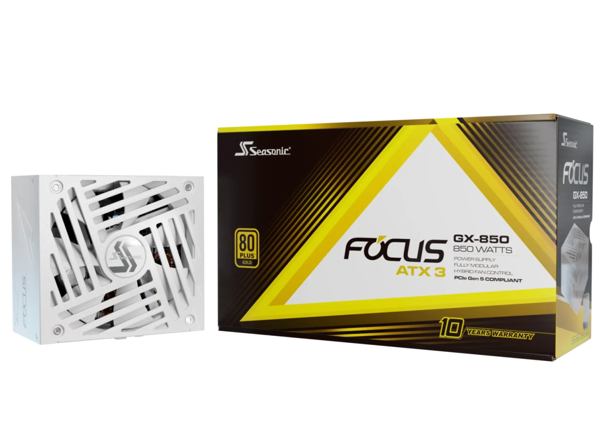 SEASONIC FOCUS GX White ATX 3.1 - 850W Power Supply | ⁠SRP - FGX851 - A5A32SF - W - Vektra Computers LLC