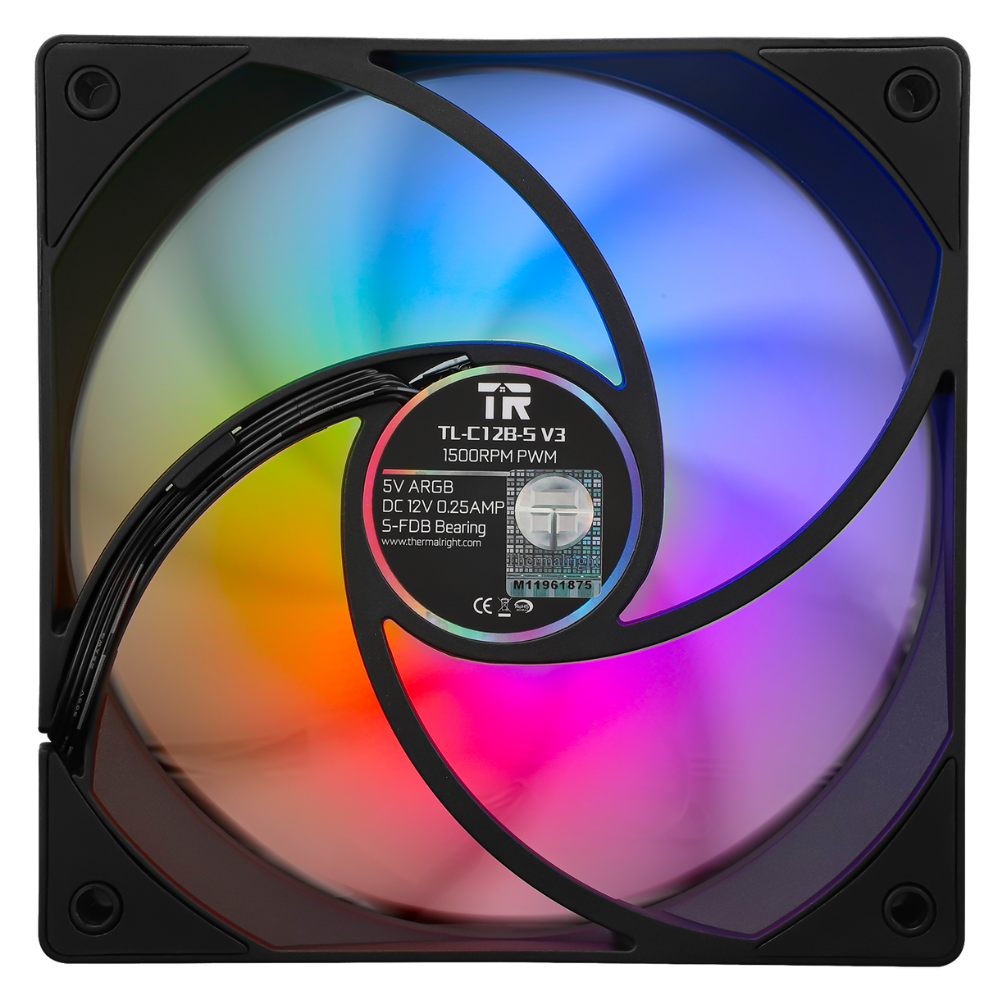 Thermalright TL-C12B-S V3 | Black 120mm ARGB Fan - 814256016117 - Vektra Computers LLC