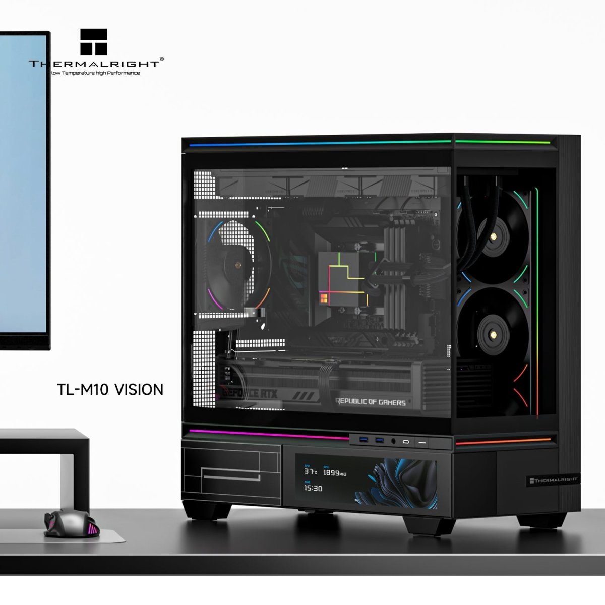 Thermalright TL-M10 Vision | mATX Chassis with LED Screen - 814256023757 - Vektra Computers LLC
