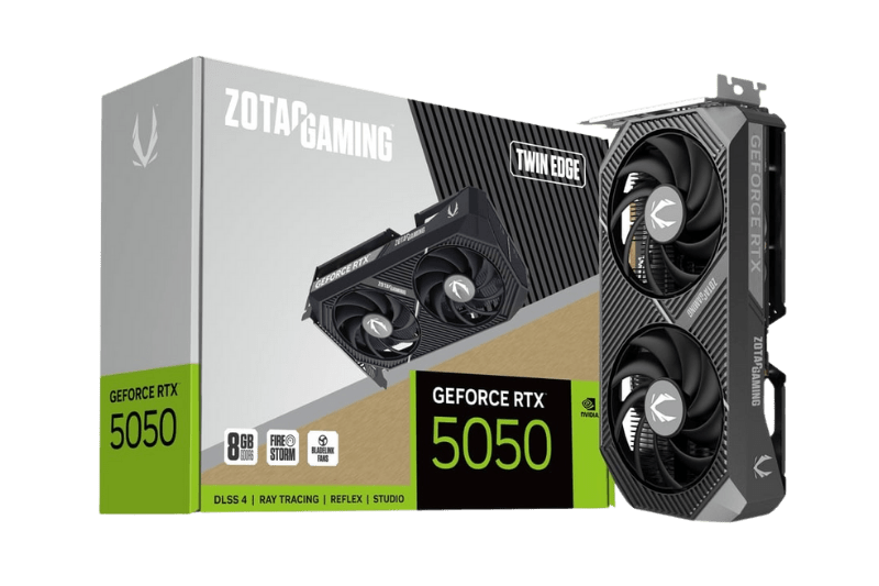 ZOTAC GAMING GEFORCE RTX 5050 TWIN EDGE 8GB GDDR6 Graphic Card | ZT - B50500E - 10M - 8886307701572 - Vektra Computers LLC