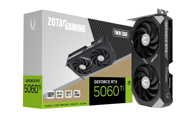 ZOTAC GAMING GeForce RTX 5060 Ti 16GB Twin Edge Graphics Card | ZT - B50620E - 10M - 8886307700612 - Vektra Computers LLC