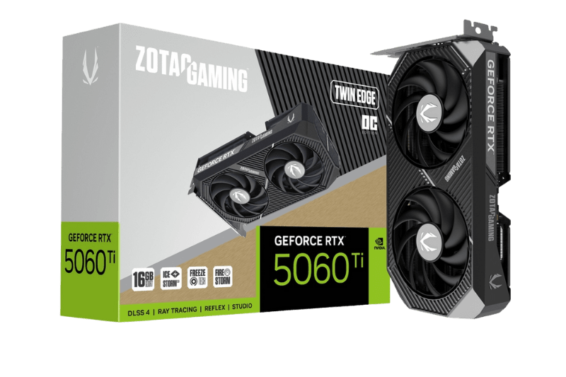 ZOTAC GAMING GeForce RTX 5060 Ti 16GB Twin Edge OC Graphics Card | ZT - B50620H - 10M - 8886307700629 - Vektra Computers LLC