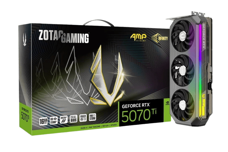 ZOTAC GAMING GeForce RTX 5070 Ti AMP Extreme INFINITY Gaming Graphics Card | ZT - B50710B - 10P - 8886307700391 - Vektra Computers LLC