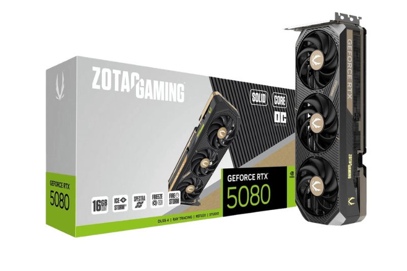 ZOTAC GAMING GeForce RTX 5080 SOLID CORE OC Graphic Card | ZT - B50800J2 - 10P - 8886307700568 - Vektra Computers LLC
