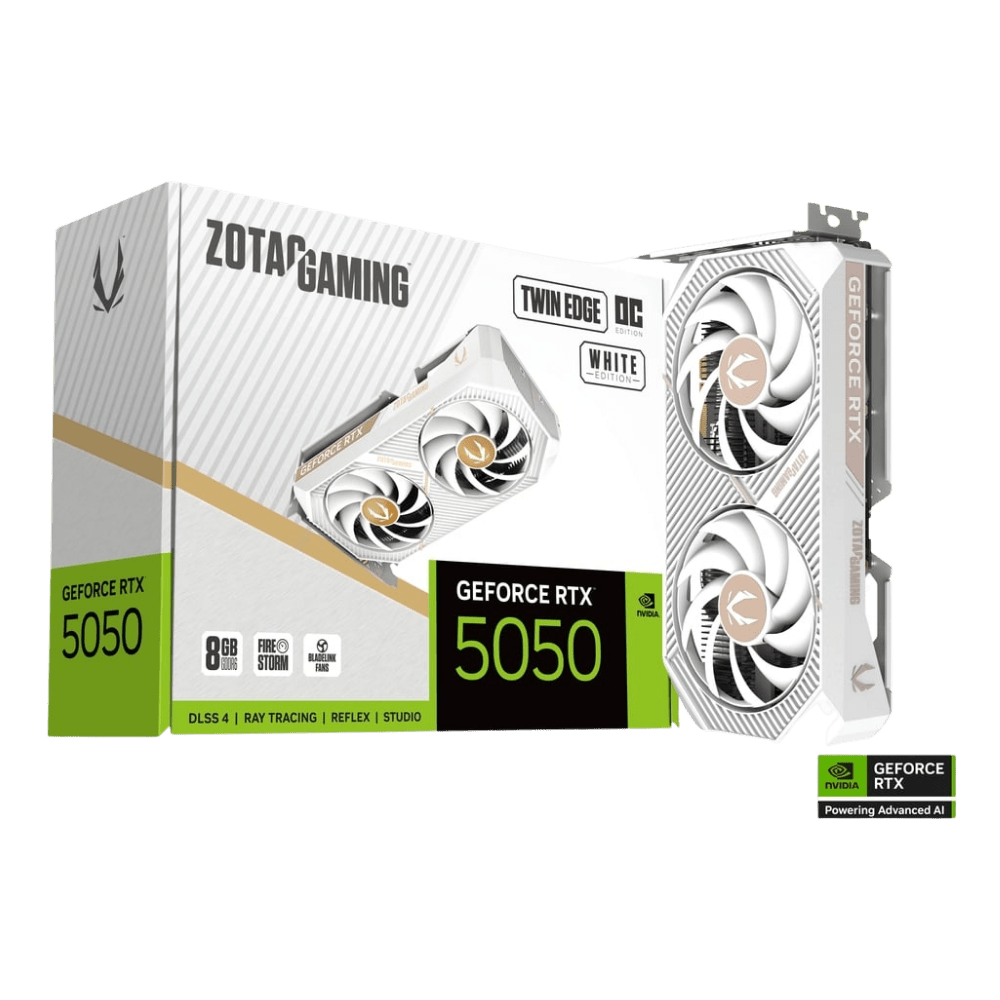 ZOTAC GeForce RTX 5050 8GB Twin Edge OC White Edition Graphics Card - 8886307701558 - Vektra Computers LLC