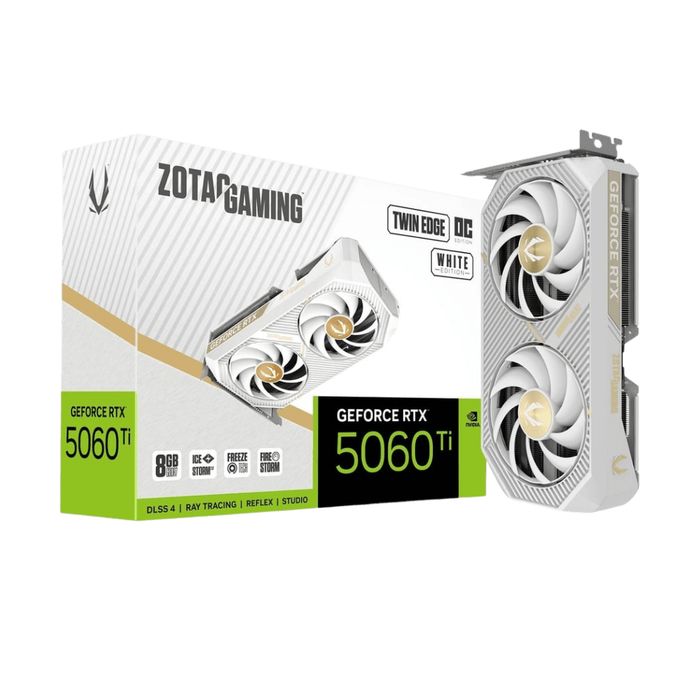 ZOTAC GeForce RTX 5060Ti 8GB Twin Edge OC White Edition Graphics Card - 8886307701503 - Vektra Computers LLC